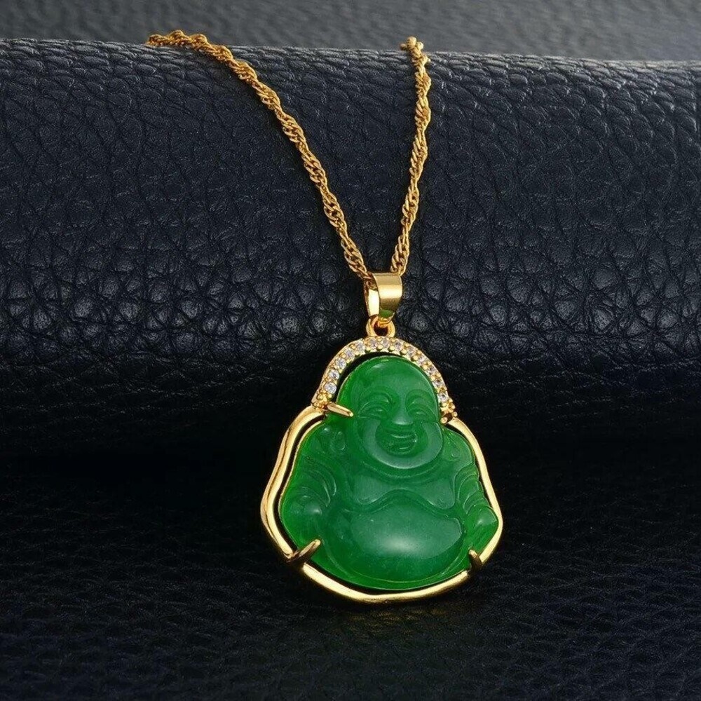 Jade Buddha necklace ,18k gold plated buddha necklace ,buddah necklace ,buhddah